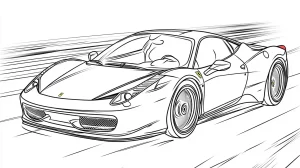 coloriage Ferrari et découpage à imprimer