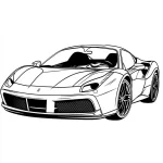 coloriage Ferrari à imprimer pour enfant de 4 ans