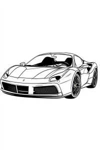 coloriage Ferrari à imprimer pour enfant de 4 ans