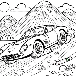 coloriage Ferrari pour enfant de 5 ans