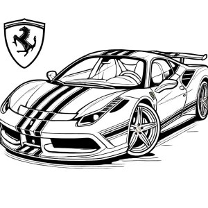 coloriage Ferrari educatif pour enfant