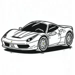 image de coloriage Ferrari pour enfant