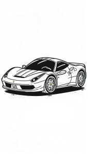 image de coloriage Ferrari pour enfant