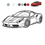 coloriage Ferrari à imprimer pour enfant de 4 ans