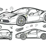 coloriage Ferrari à imprimer gratuitement