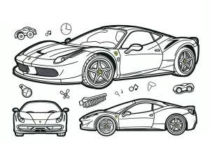 coloriage Ferrari à imprimer gratuitement