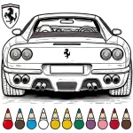 coloriage Ferrari pour enfant de 10 ans