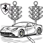 coloriage Ferrari educatif pour enfant