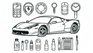 coloriage Ferrari gratuit en ligne