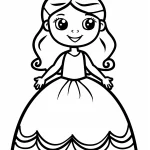 print coloring girl for child