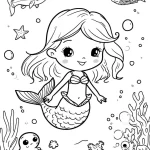 Girl coloring for child