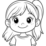 Girl coloring page to draw and print
