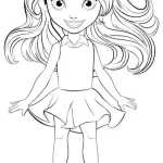 Girl coloring and drawing to print