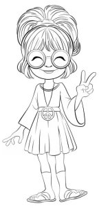 Girl coloring page to draw and print