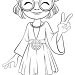 Girl coloring page to draw and print
