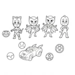 coloriage Formes et symboles des Pyjamasques pour enfant de 2 ans