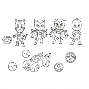 coloriage Formes et symboles des Pyjamasques pour enfant de 2 ans