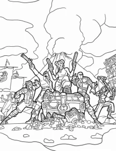 coloriage Fortnite et decoupage a imprimer gratuit