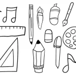 coloriage Fournitures Scolaires pour enfants à imprimer