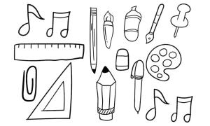 coloriage Fournitures Scolaires pour enfants à imprimer