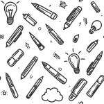 coloriage Fournitures Scolaires gratuit