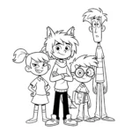 coloriage Freddy avec ses amis a colorier en ligne gratuitement