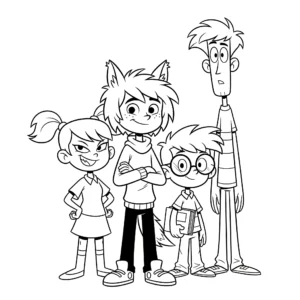 coloriage Freddy avec ses amis a colorier en ligne gratuitement