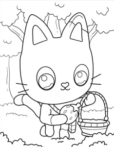 coloriage Gabby Chat à imprimer pour enfant de 6 ans