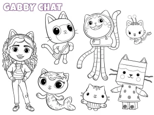 télécharger coloriage Gabby Chat gratuit