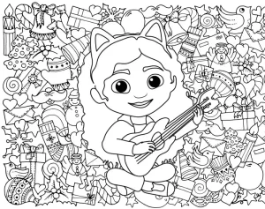 coloriage Gabby Chat à imprimer kawaii