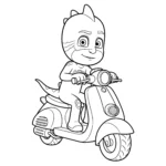 coloriage Gluglu et son scooter à imprimer gratuit