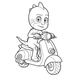 coloriage Gluglu et son scooter à imprimer gratuit
