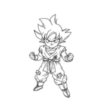coloriage Goku en mode Super Saiyan à imprimer kawaii