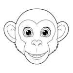 coloriage Gros plan sur le visage du singe a dessiner en ligne
