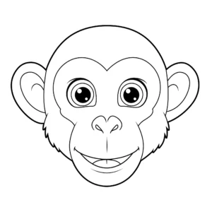 coloriage Gros plan sur le visage du singe a dessiner en ligne