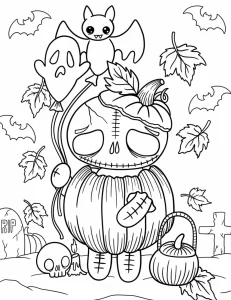 coloriage Halloween à imprimer pour enfant de 10 ans