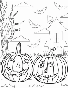 coloriage Halloween à imprimer pour enfant de 7 ans