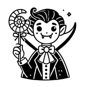 coloriage Halloween Vampire pour enfant de 8 ans