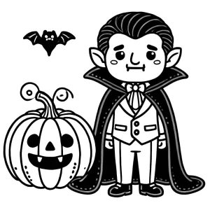 coloriage Halloween Vampire d