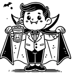 coloriage Halloween Vampire a imprimer gratuitement