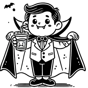 coloriage Halloween Vampire a imprimer gratuitement