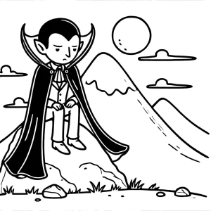 coloriage Halloween Vampire à imprimer pour enfant de 6 ans