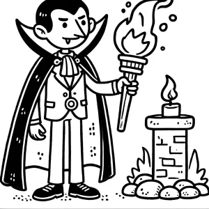 coloriage Halloween Vampire pour enfant de 8 ans