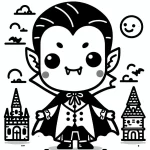 coloriage Halloween Vampire à imprimer pour enfants