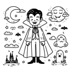 coloriage Halloween Vampire pour enfants à imprimer