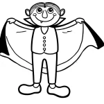 coloriage Halloween Vampire et decoupage a imprimer gratuit