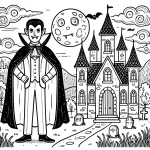 coloriage Halloween Vampire pour enfant à imprimer