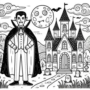 coloriage Halloween Vampire pour enfant à imprimer