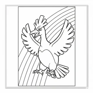 coloriage Ho Oh et l’arc en ciel et dessins