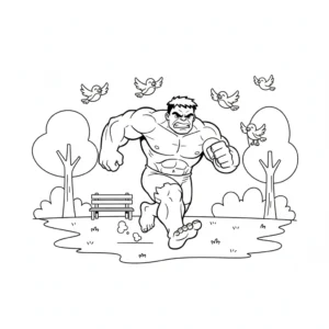 coloriage Hulk a imprimer pour enfant de 4 ans